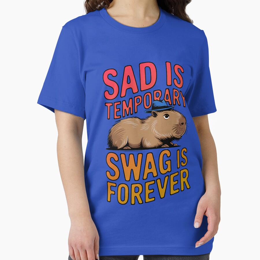 Sad Is Temporary Swag Is Forever - Funny Capybara Design by Stylish Grapefruit Familia
