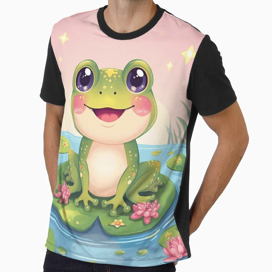 Funny frog on a lily pad by SimonsDesignArt