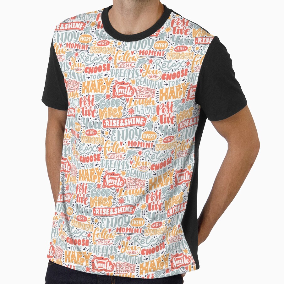 Positive Words, Positive Words Pattern, Positive by graphic-genie