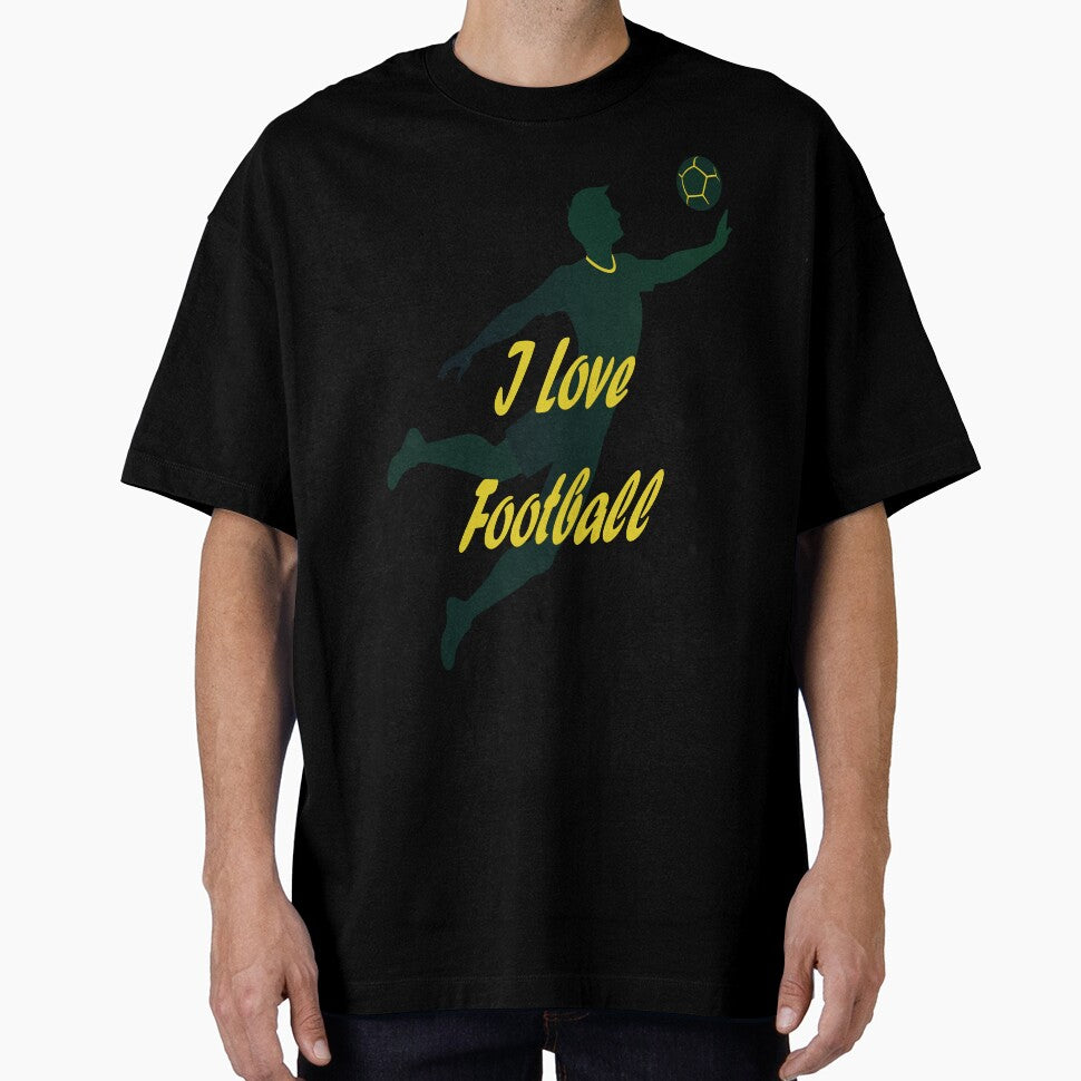 I Love Football - Dynamic Player Silhouette by AgarutanPrint