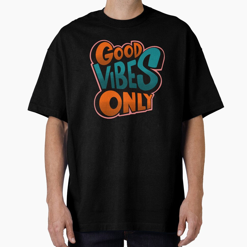 Good Vibes Only Retro Pop Typography - Colorful 90s Aesthetic Quote by twelvten