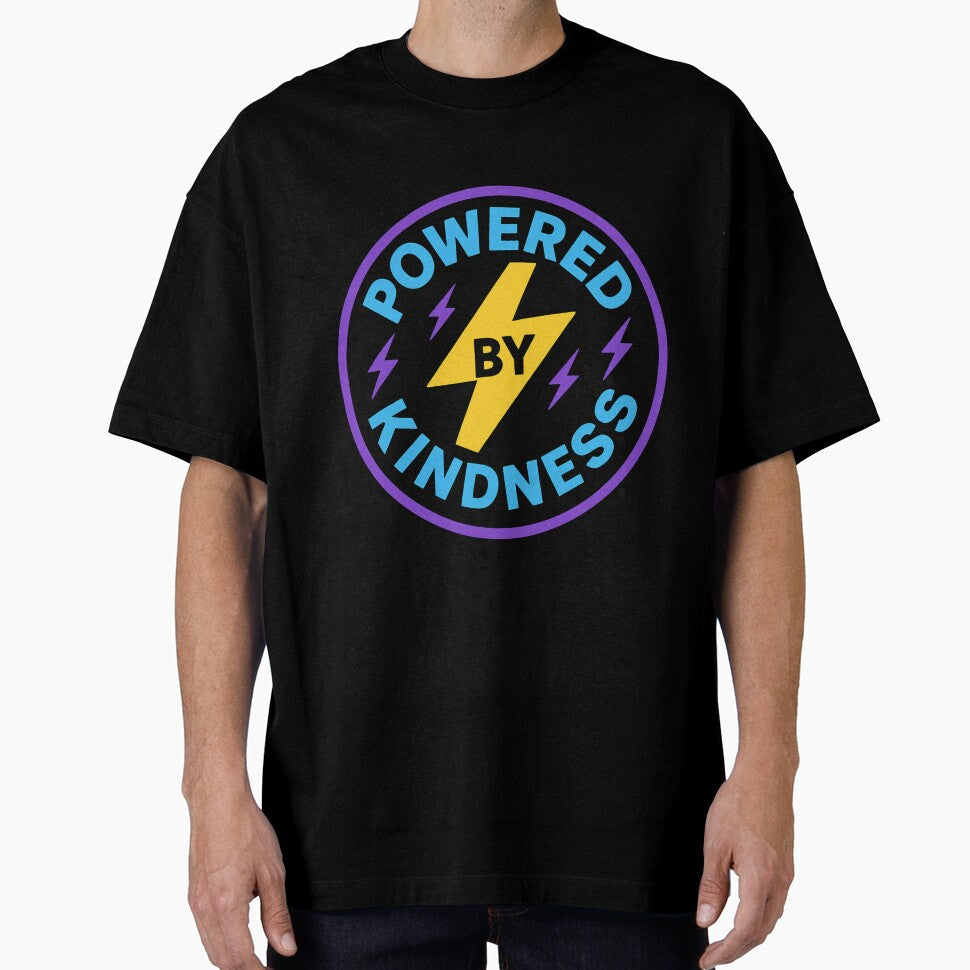 Powered by Kindness Lightning Bolt Retro Graphic Badge by CitySpoken