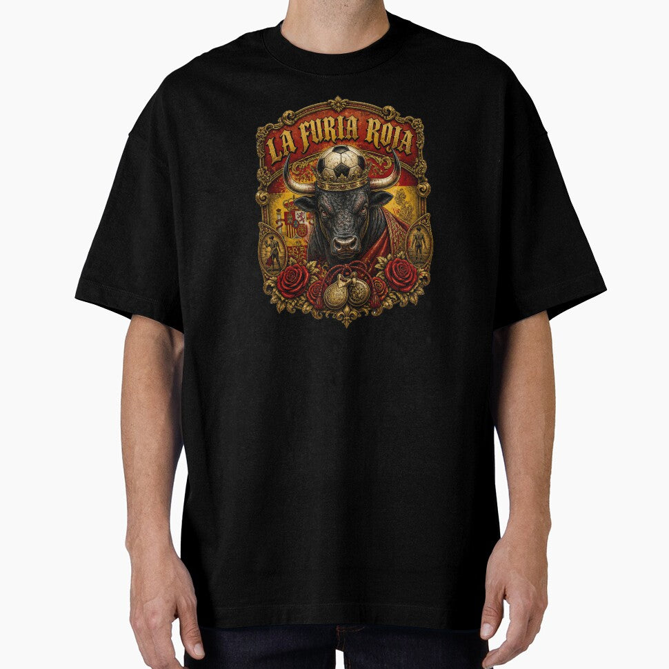 Spain Soccer Bull - La Furia Roja Vintage  Matador Football Fan T-Shirt by 18-30