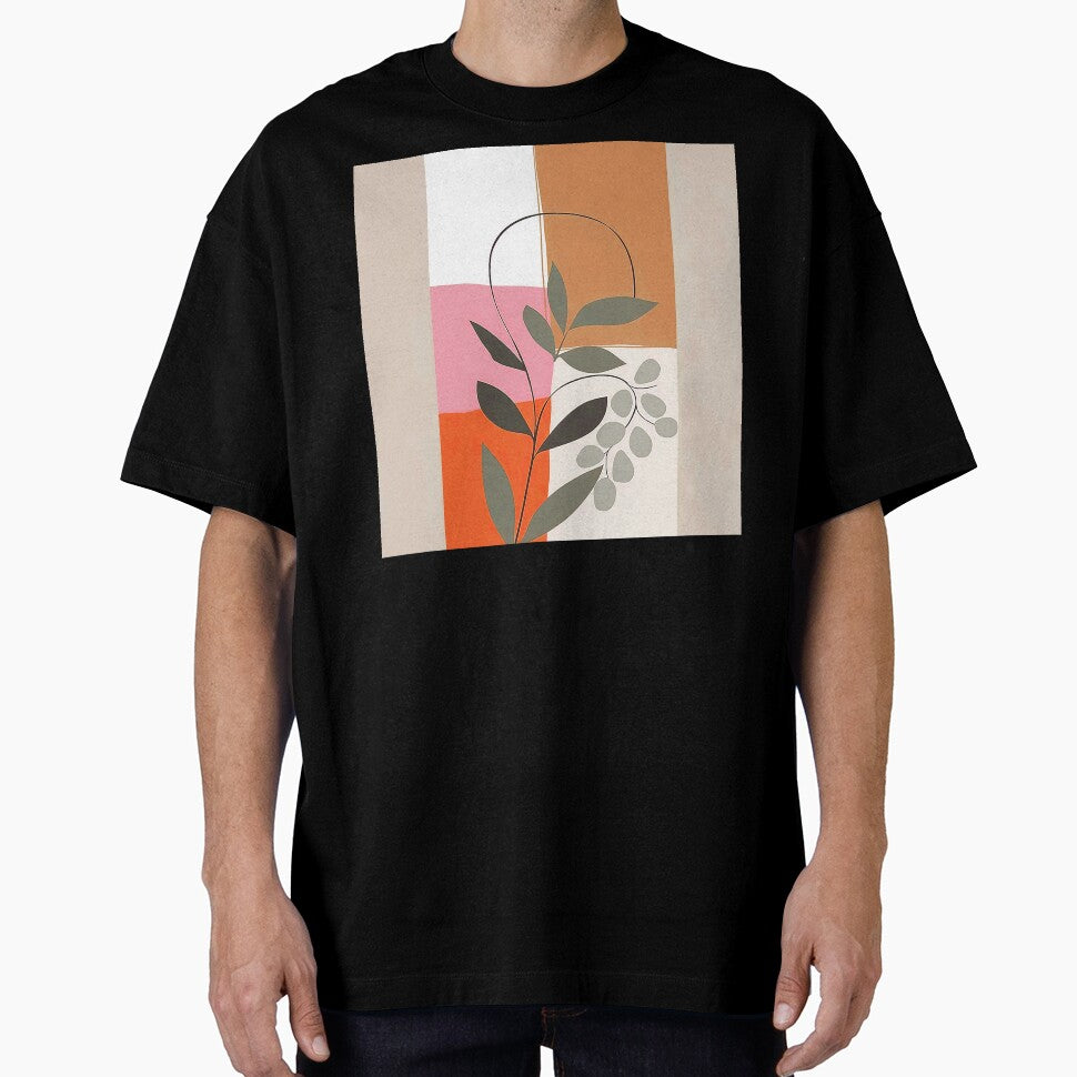 Boho Caramel Hues, Pink, And Orange Abstract Leaves by DEC02