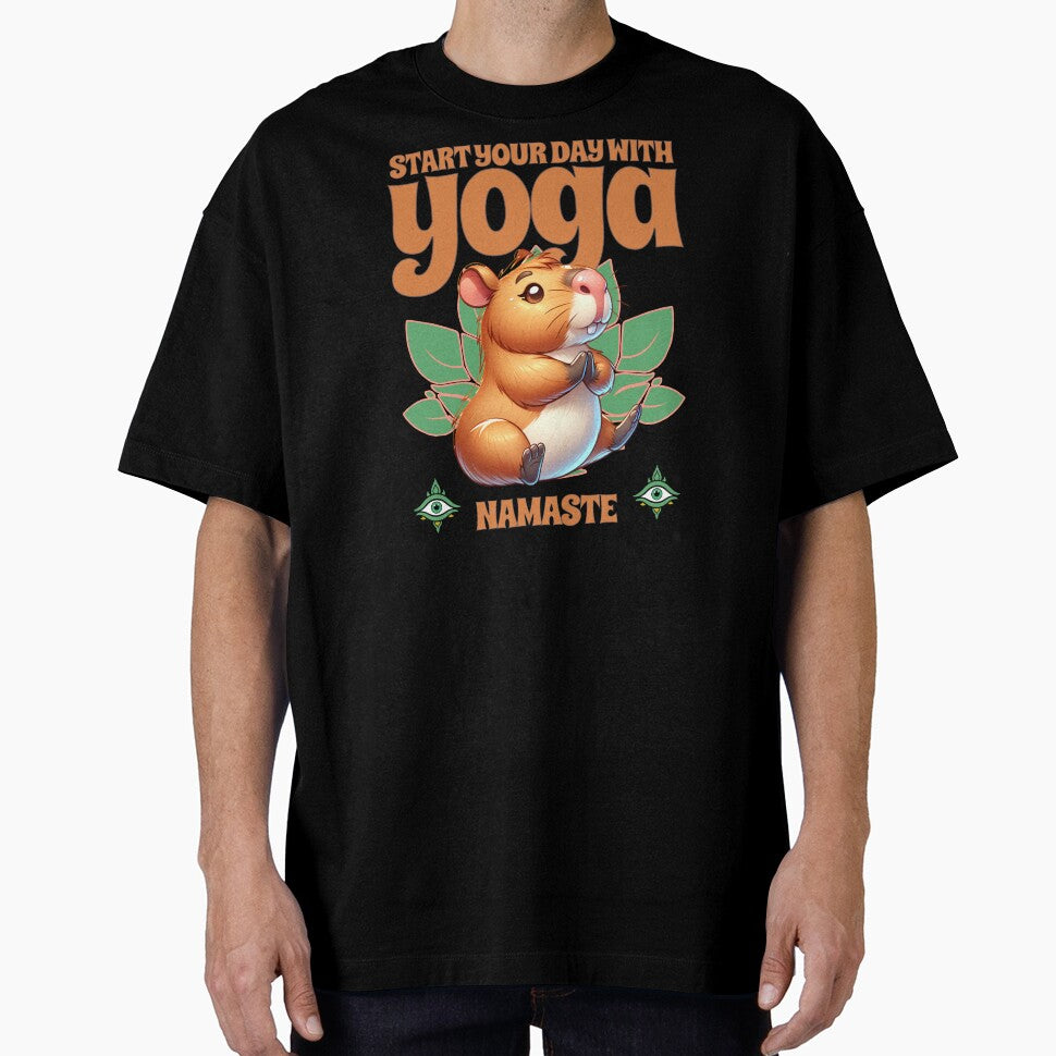 Namaste Capybara Yoga Unisex T-Shirt - Start Your Day with Positive Vibes by CrafteeTrends