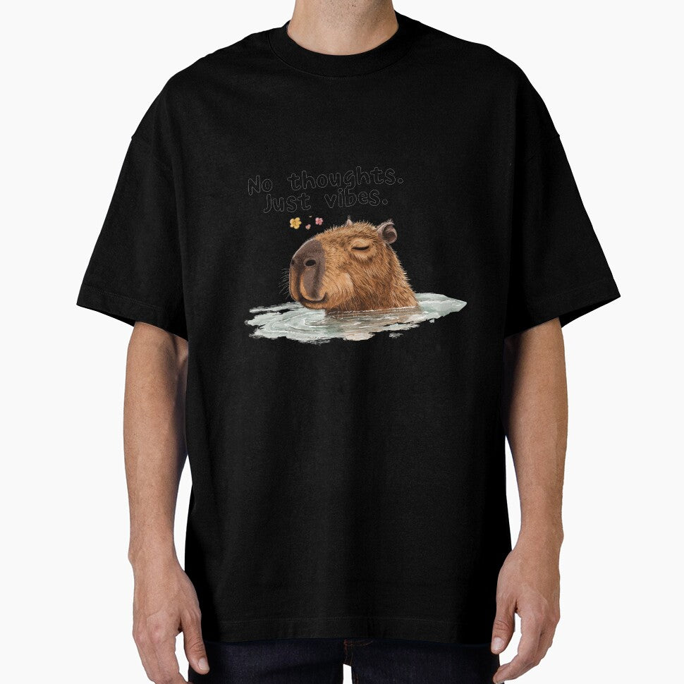 Funny Meme - No Thoughts Just Vibes - Chill Capybara Zen by hamishby