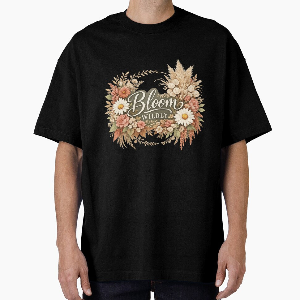 Bloom Wildly Boho Floral Design | Elegant Botanical T-shirt Graphic by Zyynpixel