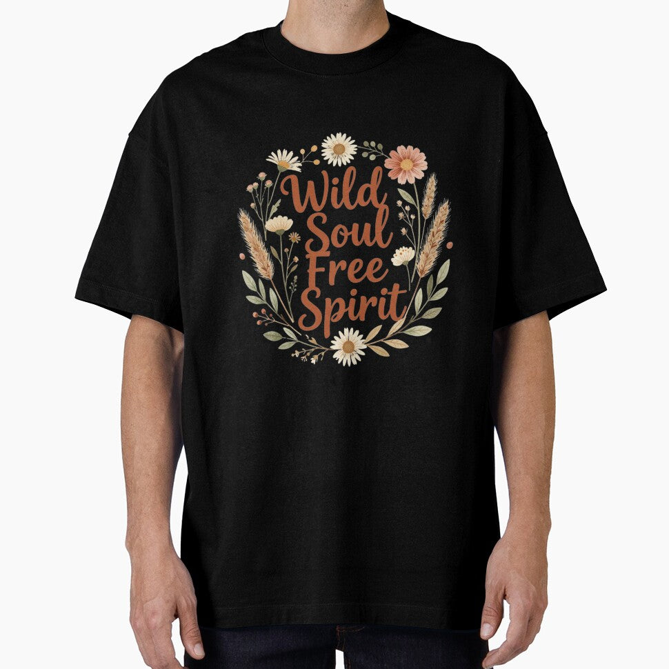 Wild Soul Free Spirit Boho Floral Design | Aesthetic Wildflower Graphic by Zyynpixel