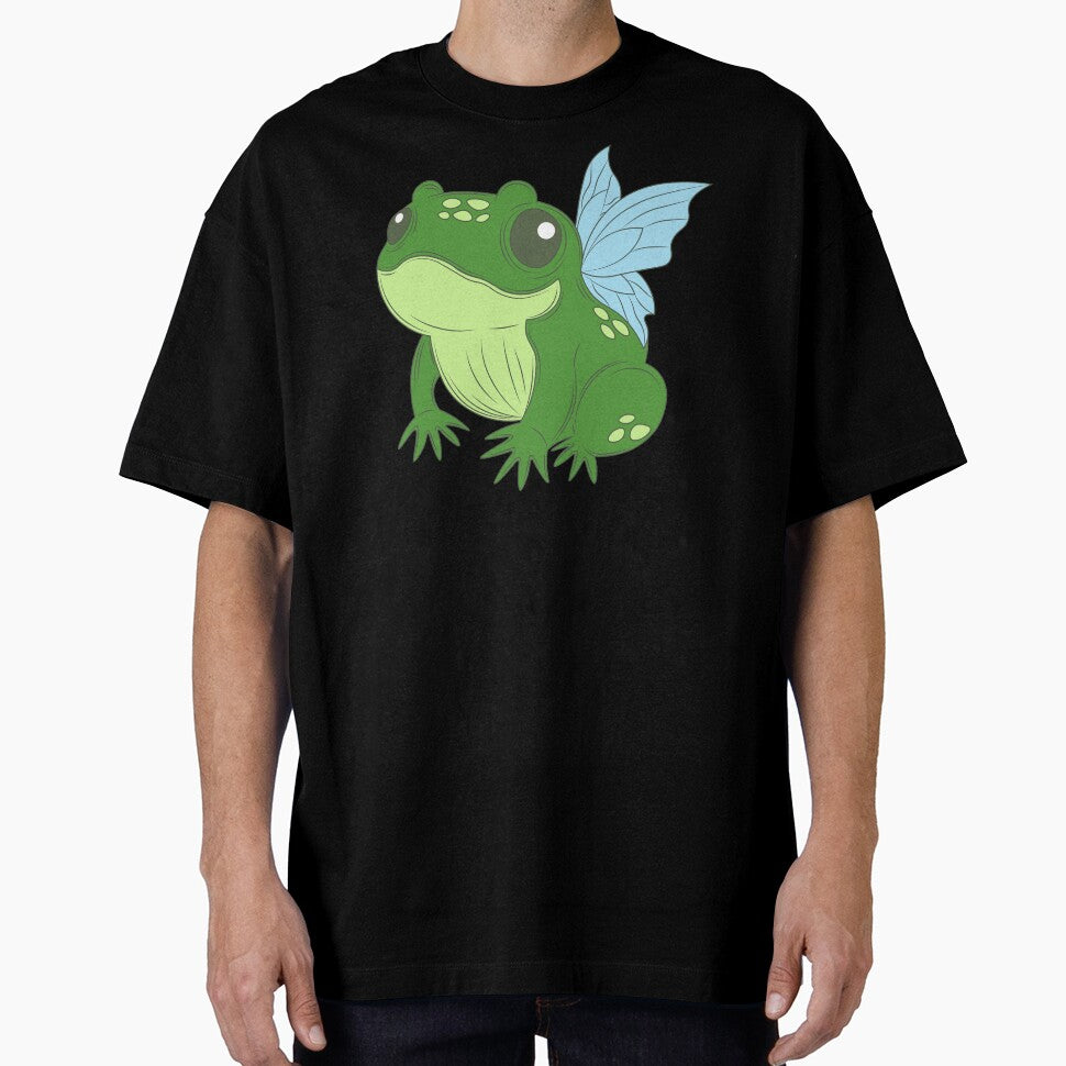 Cute fairy frog - a green toad with butterfly fae wings by EmeraldeaArt