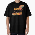 Good Vibes Only Retro Design — 70s Vintage Typography with Sunset Rainbow Aesthetic by Erik Visnievskij