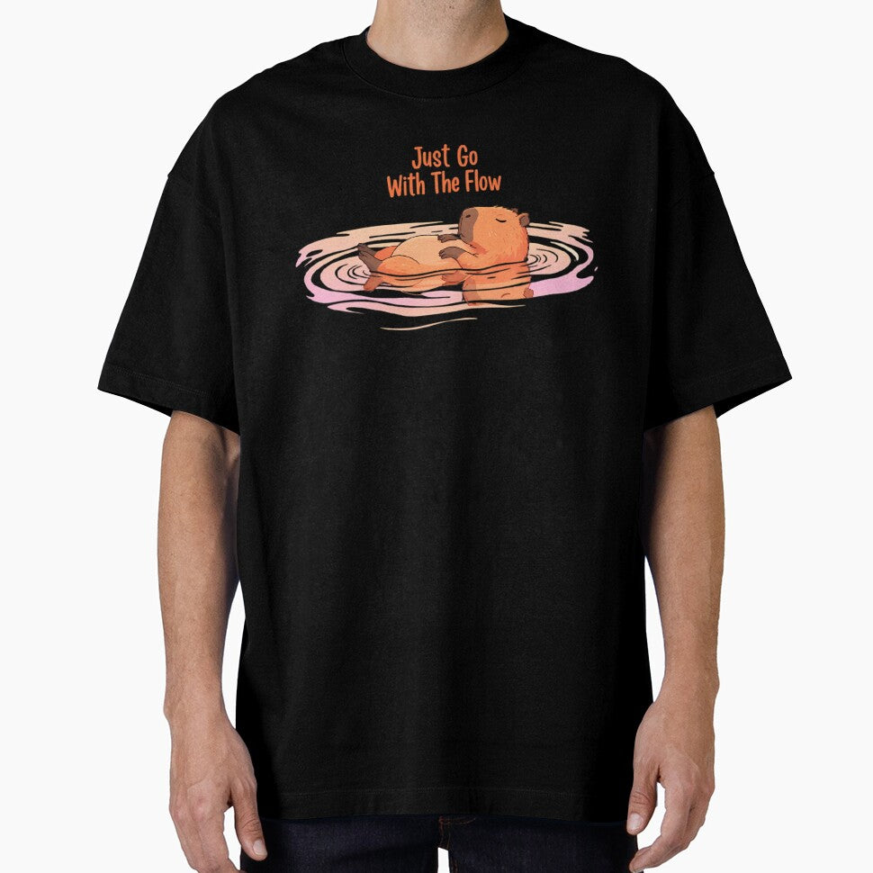 Just Go With The Flow Capybara - Floating Zen Animal by FreshPrintCo