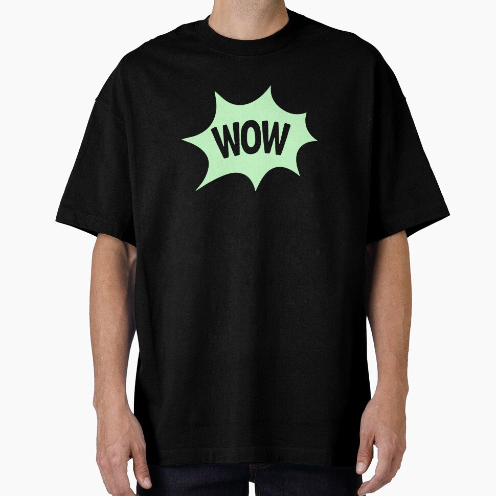 Minimalist comic statement featuring the word "WOW" in a striking speech bubble shape. by New Vision by ToMz