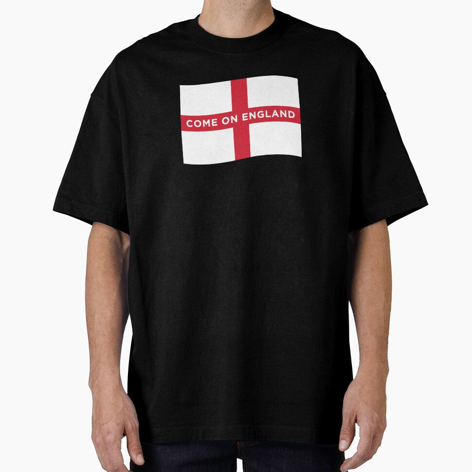 Come On England Wave Flag (On Black) by STUDIO-72