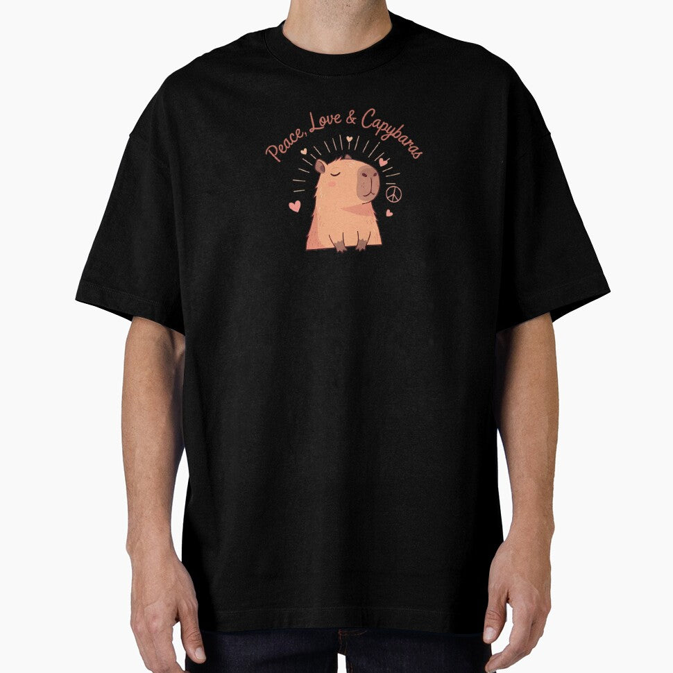 Peace Love & Capybaras - Radiant Serenity Animal Art by FreshPrintCo