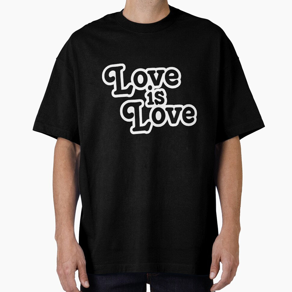 Love is Love – Black and white retro lettering on pink by Vision Illustrated