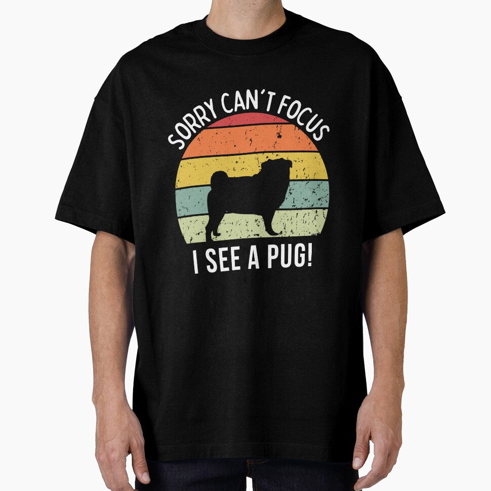 Cute Retro Sunset Pug lover design - white text by 29Bumblebee