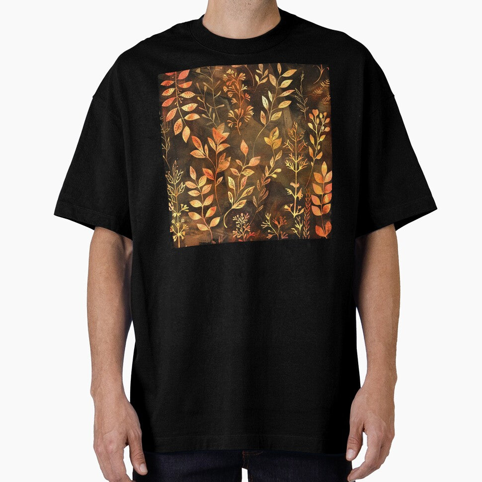 Golden Earth Tones Boho Leaves Designs Digital Art by DEC02