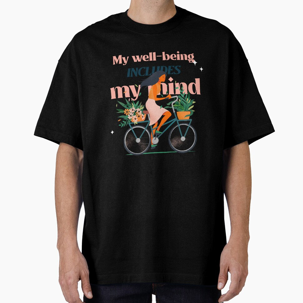 My well being includes my mind woman cycling positive vibes affirmation manifestation mental health by SoulfulT
