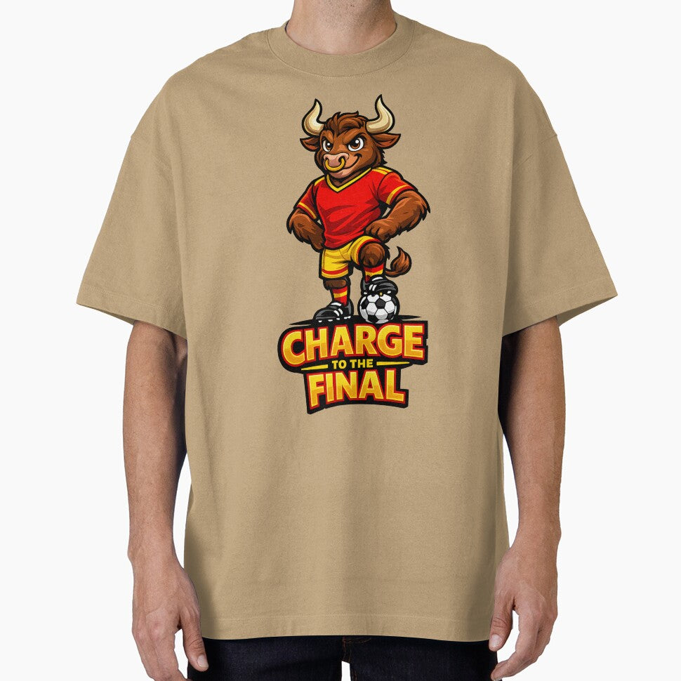 Spain Bull Soccer Mascot – Charge to the Final Football Fan T-Shirt & Sticker by  Artistry in Motion by MADsrecreation
