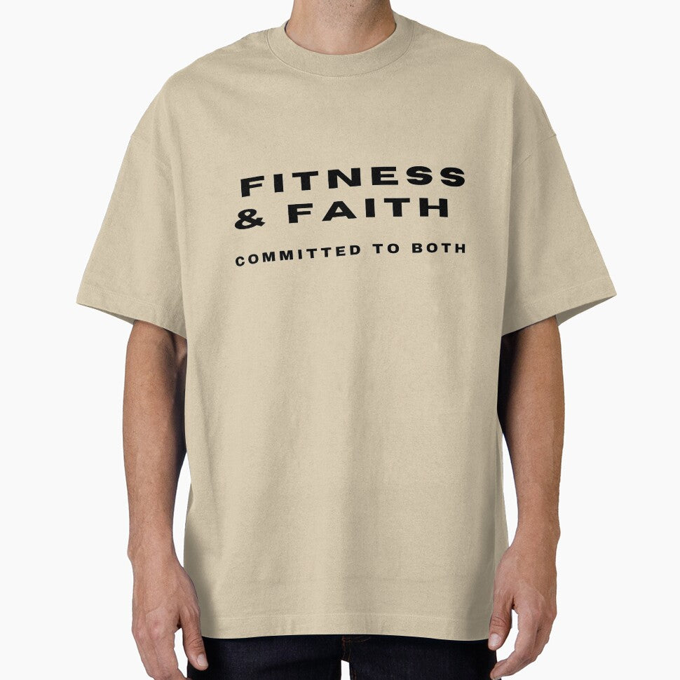 Christian Quote for Men Fitness & Faith Committed to Both T-Shirt by aramida