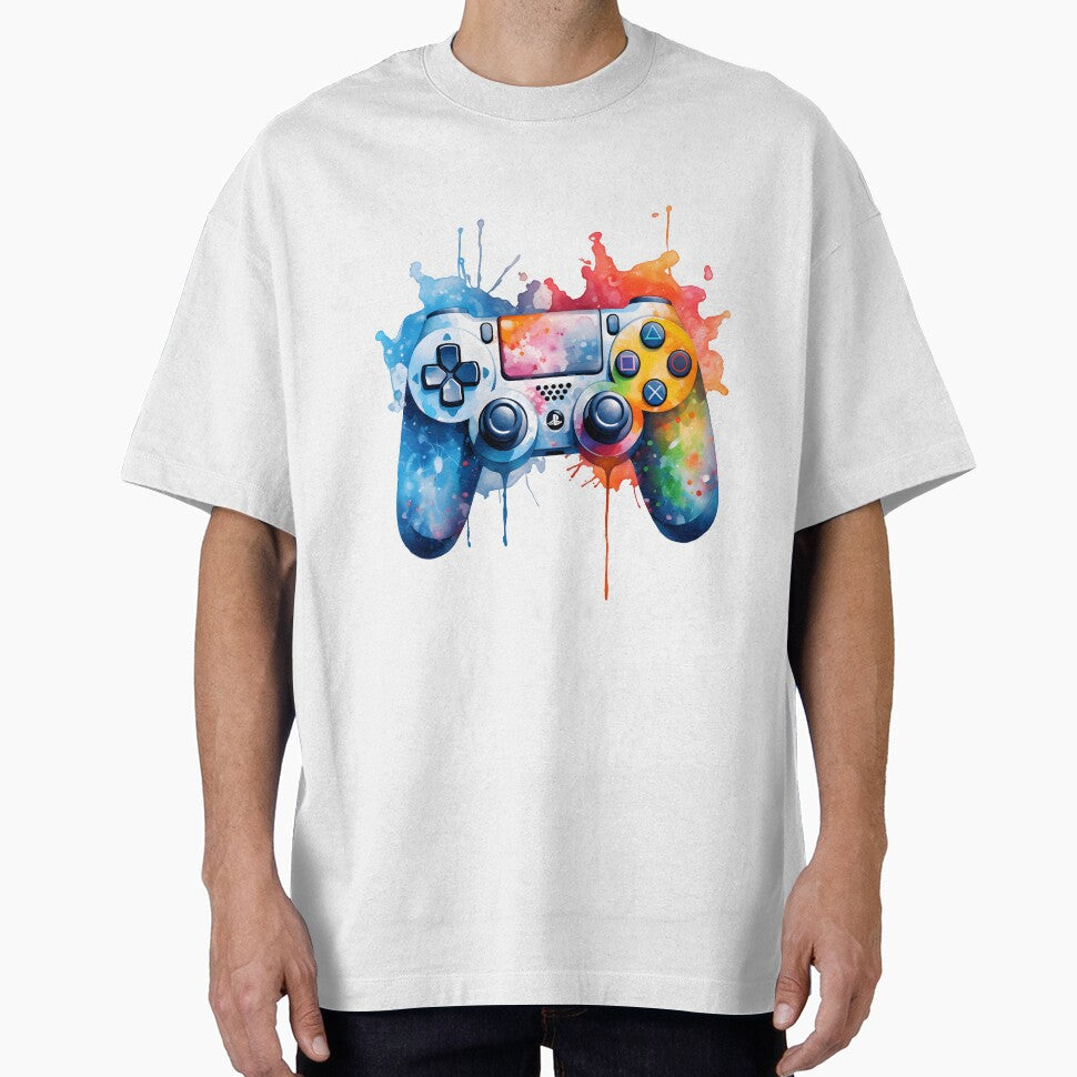 Watercolor gaming controller, playstation pad art by LeedsArtStudio