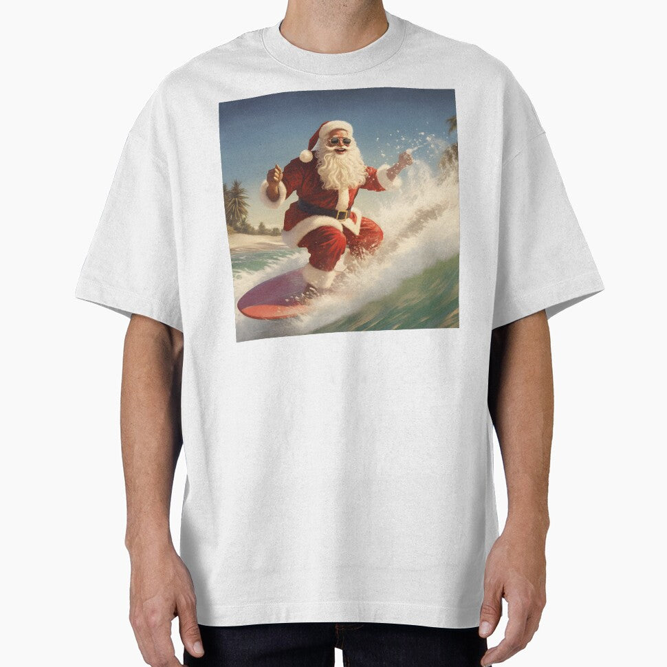 Surfing Christmas Santa Claus Holiday print by dcrc