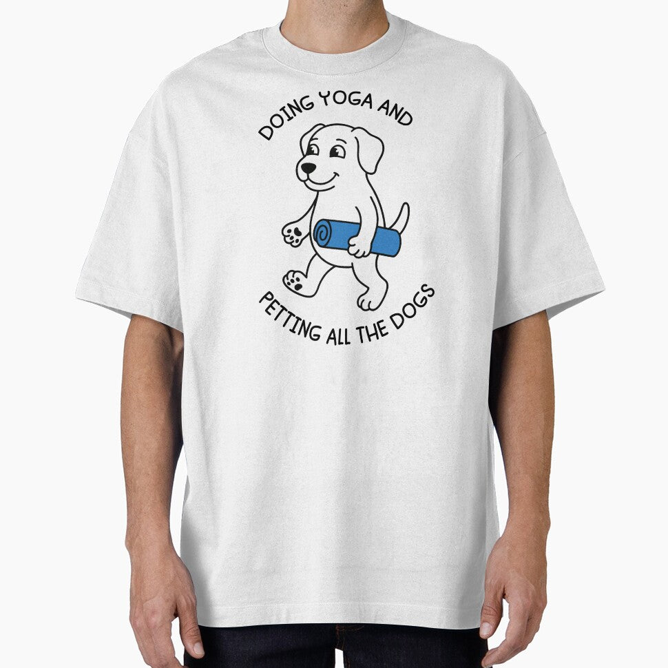 Doing Yoga and Petting all the Dogs Funny Dog Yoga Lover - International Yoga Day June 21 by gunaone-design