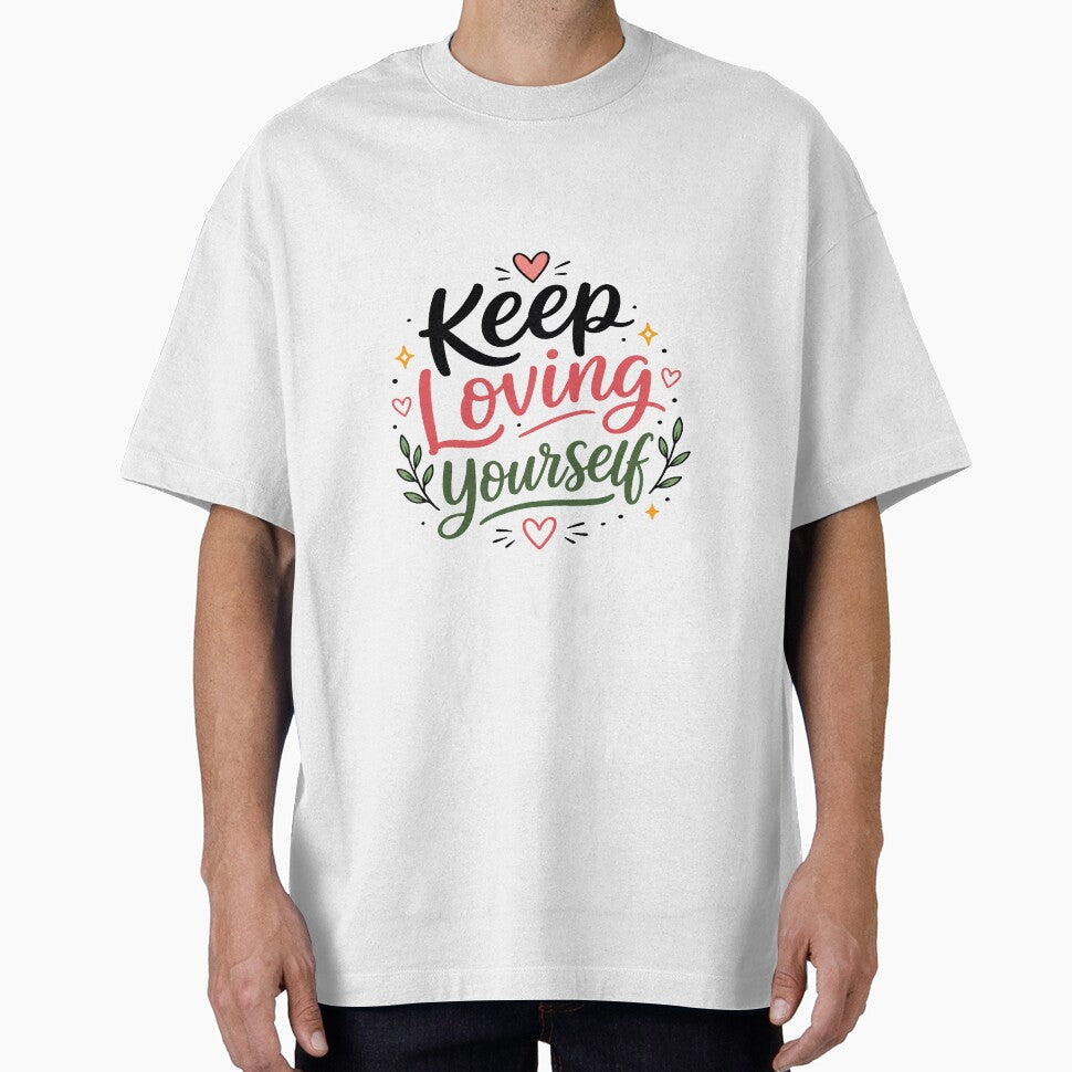 Keep Loving Yourself Typography | Self Love Motivational Quote | Positive Affirmation Design by Lovestickerco
