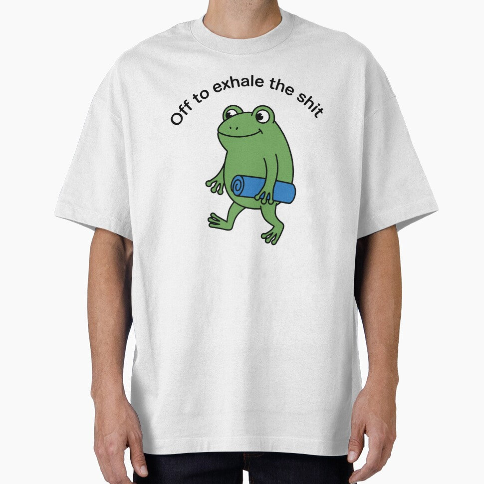 Off to exhale The Shit Funny International Yoga Day Frog Meme by gunaone-design