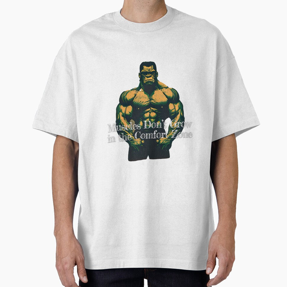 Muscles Don't Grow in the Comfort Zone_Bodybuilding Fitness Gym Workout Exercise Merch Print Desgin by tengamerx