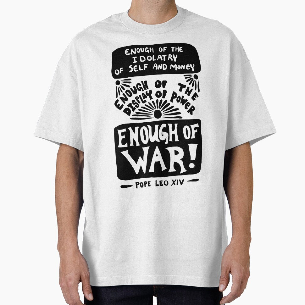 Pope Leo XIV Enough of War Quote Design by SarahFullerArt