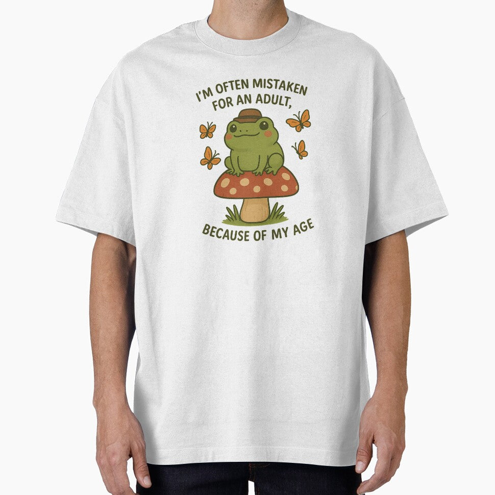 Cute Frog on Mushroom – Funny Adulting Quote Retro Aesthetic Design by Florarts
