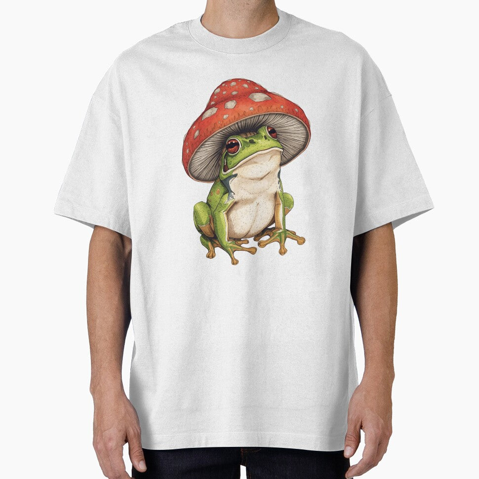 Cute Frog with Mushroom Hat – Cute Cottagecore Frog Design by Kayshies8120