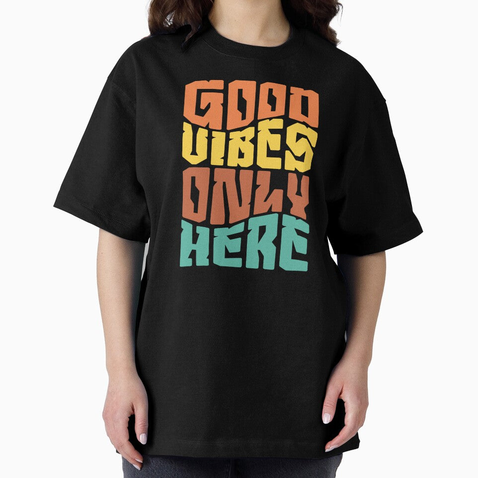 Good Vibes Only Here Groovy Retro Positive Typography by Parkerzz