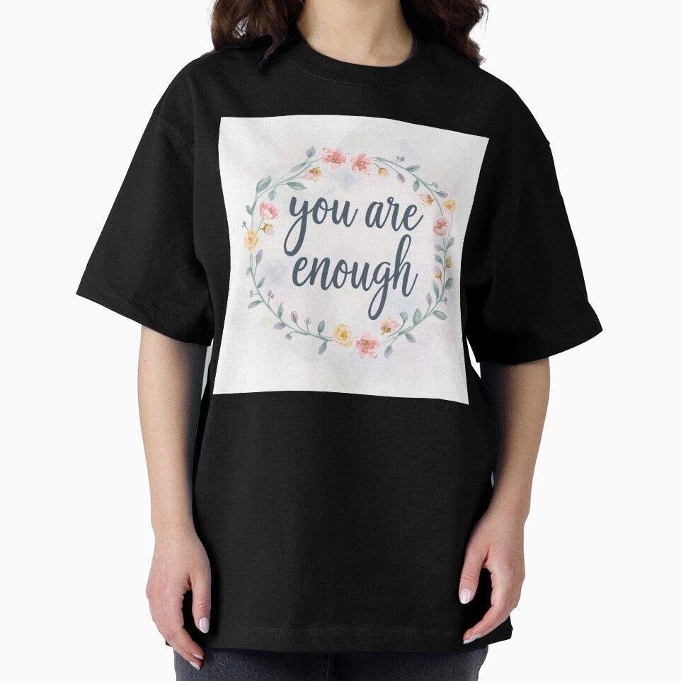 You Are Enough - Mental Health Positivity Quote with Wildflower Wreath by PrimeGens