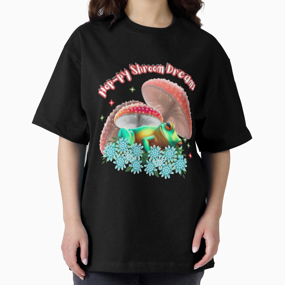 Hop-py Shroom Dreams – Cute Sleepy Frog Aesthetic Mushroom Design by HopeAndHustle