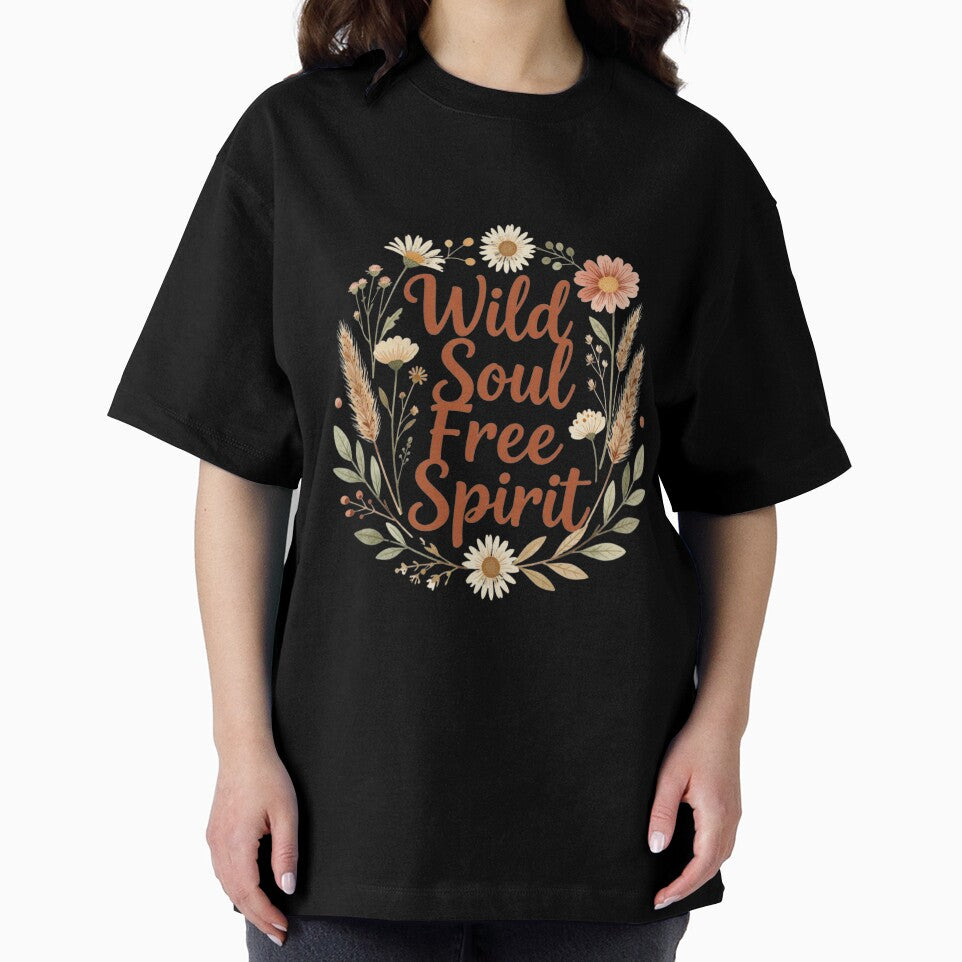 Wild Soul Free Spirit Boho Floral Design | Aesthetic Wildflower Graphic by Zyynpixel
