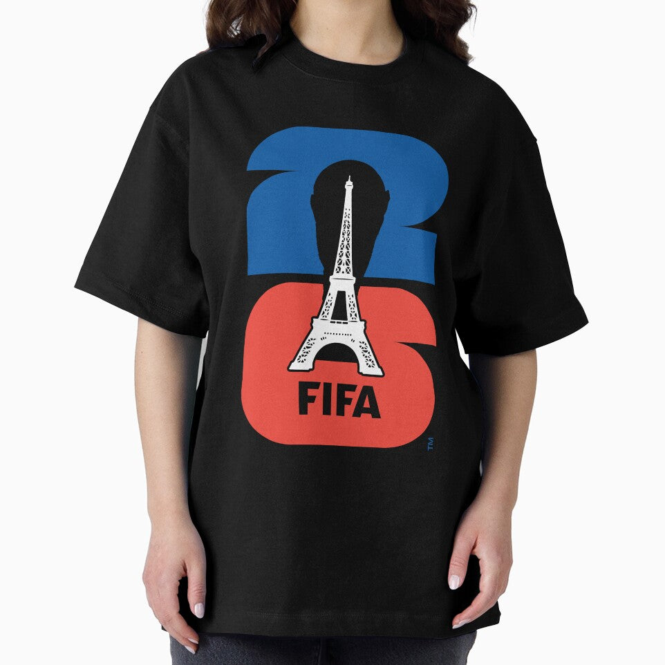 France Eiffel Tower FIFA Football Fan Minimal Graphic T-Shirt by Valisdesign