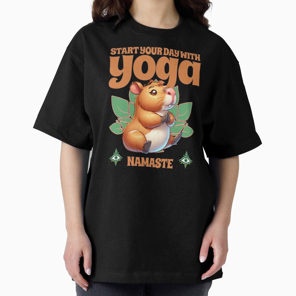 Namaste Capybara Yoga Unisex T-Shirt - Start Your Day with Positive Vibes by CrafteeTrends