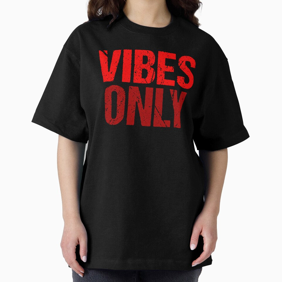 Vibes Only, Red Grunge Typography by Memes N Lore