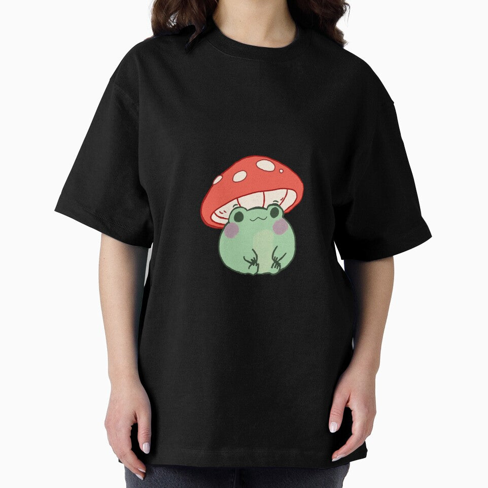 Mushroom hat frog by lilbeanzart