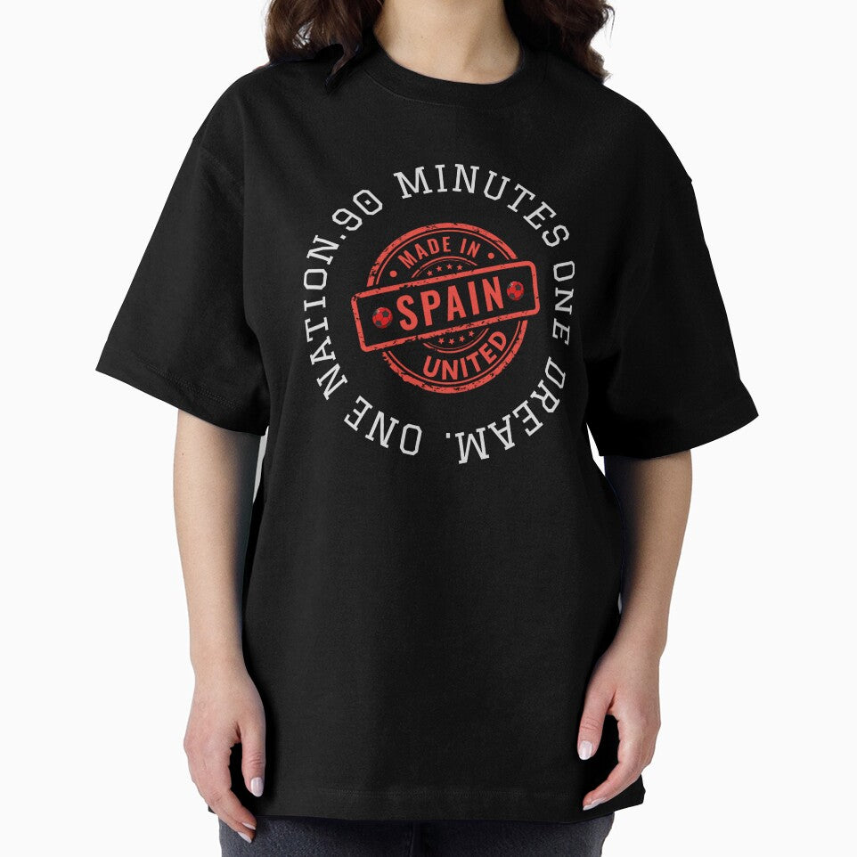 Spain Football Fan T-Shirt | 90 Minutes One Nation One Dream | Vintage Soccer Supporter Design by PodXDesigns