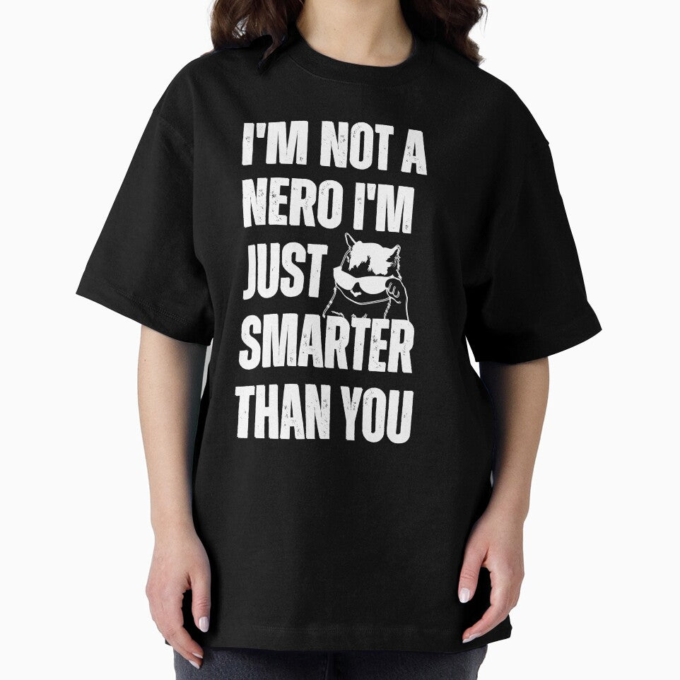 Nerd Cat I'm Not a nero I'm just smarter than you nerd cat with glasses by SlocifieShop