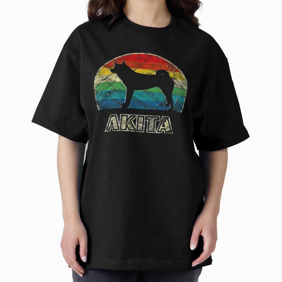 Akita Vintage Style Dog Tee Gift Love by BargerStore