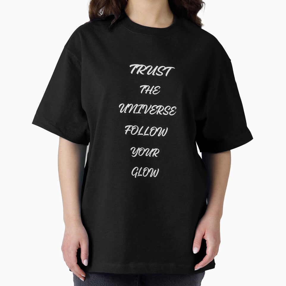 Trust the Universe – Follow Your Glow Inspirational Typography Design. by printeGear