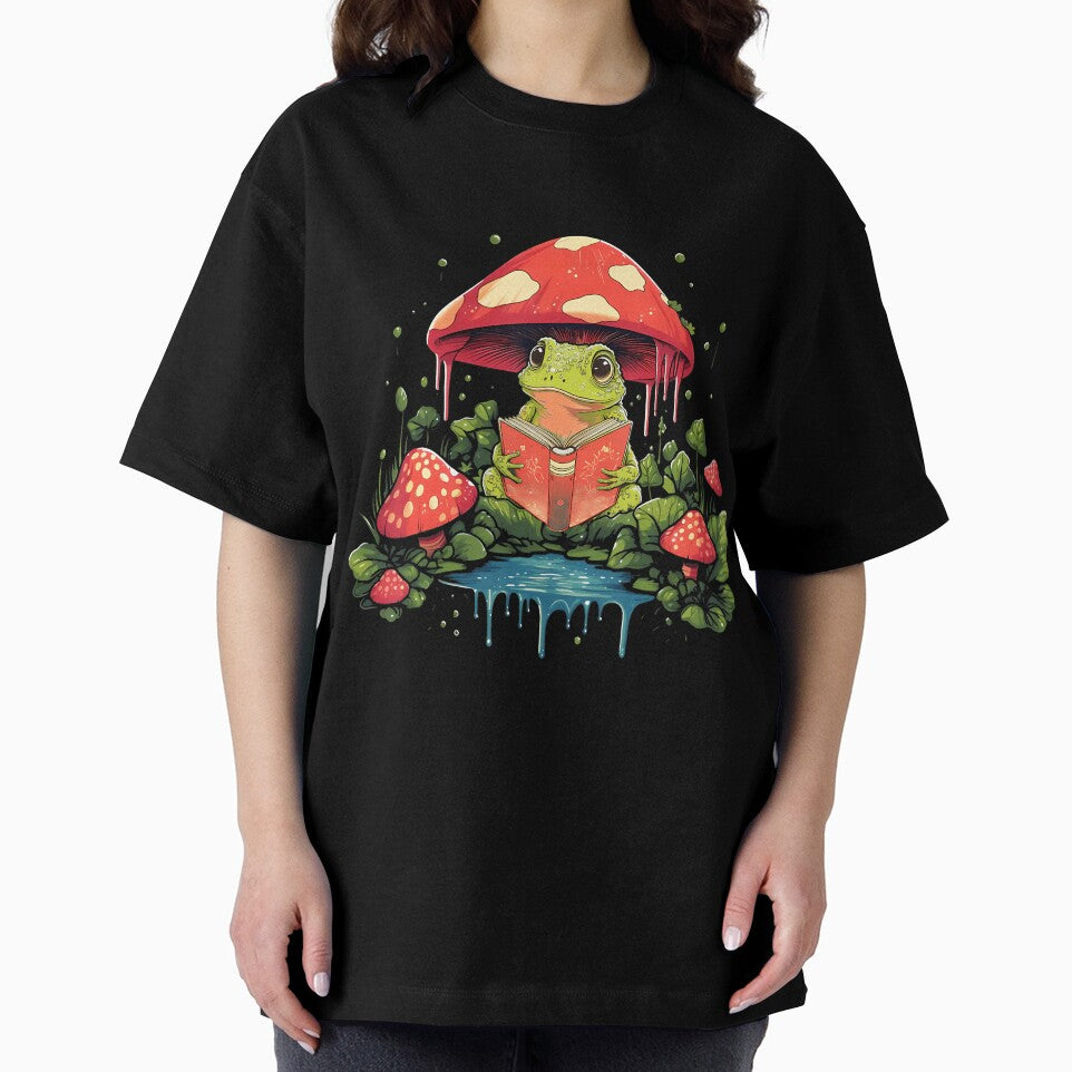 Cute Cottagecore Mushroom Frog Aesthetic Girls Women Graphic by AndreaBonnie