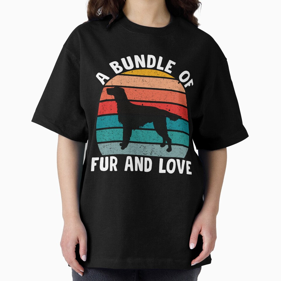 A Bundle Of Fur And Love Retro Sunset irish setter dog by finchestee