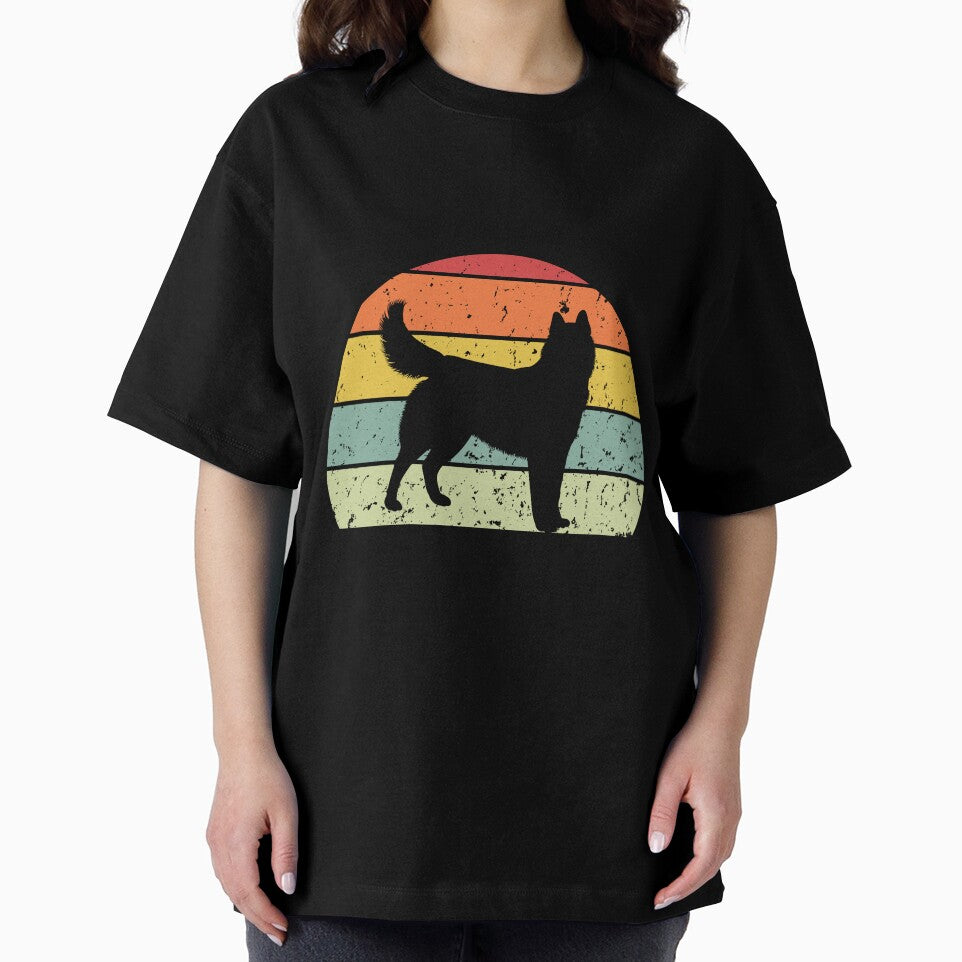 Cute Husky dog breed Retro Sunset design - black text by 29Bumblebee