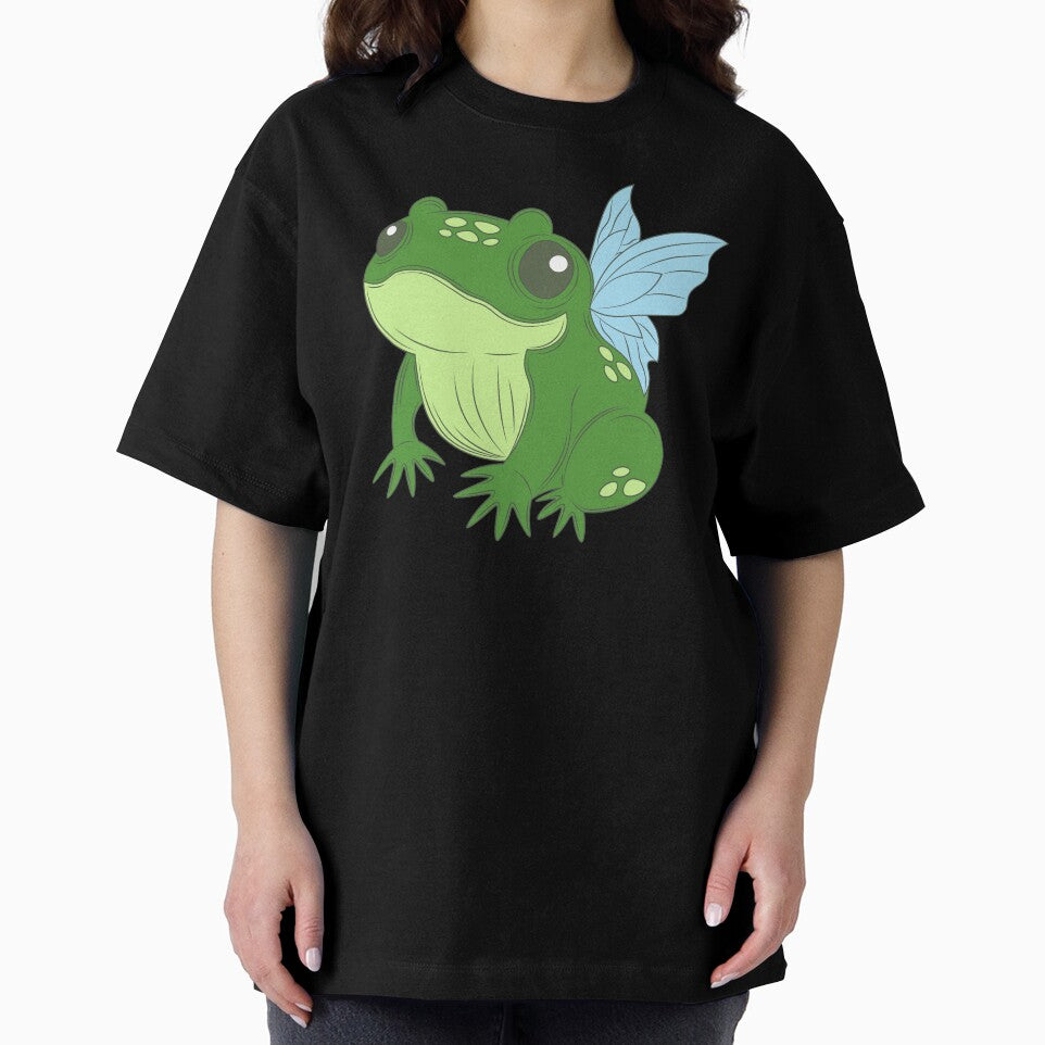Cute fairy frog - a green toad with butterfly fae wings by EmeraldeaArt