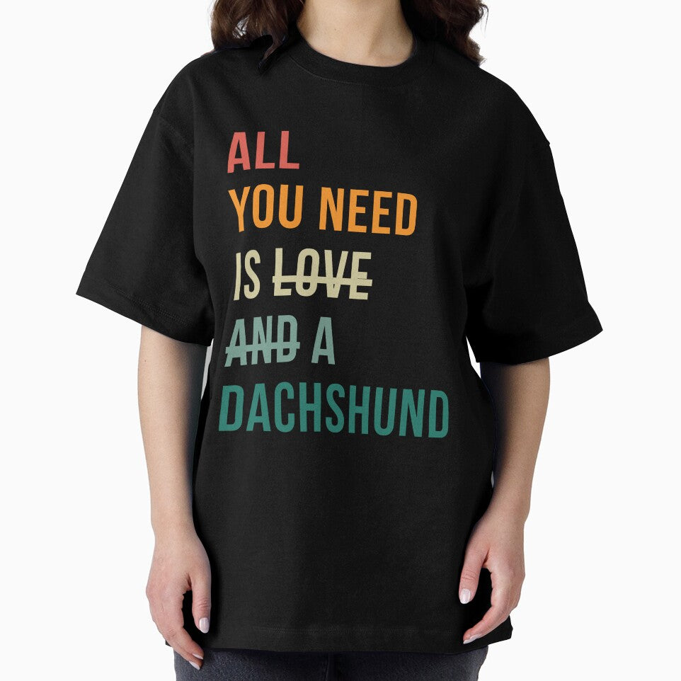 Retro all you need is love and a Dachshund dog breed design by 29Bumblebee